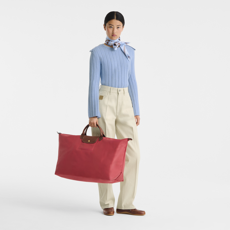 Le Pliage Original XL Travel bag , Strawberry - Recycled canvas  - View 2 of  7