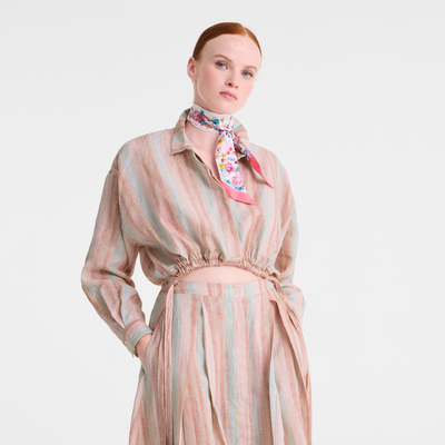 Frise Fleurie Headband , Shrimp - Silk