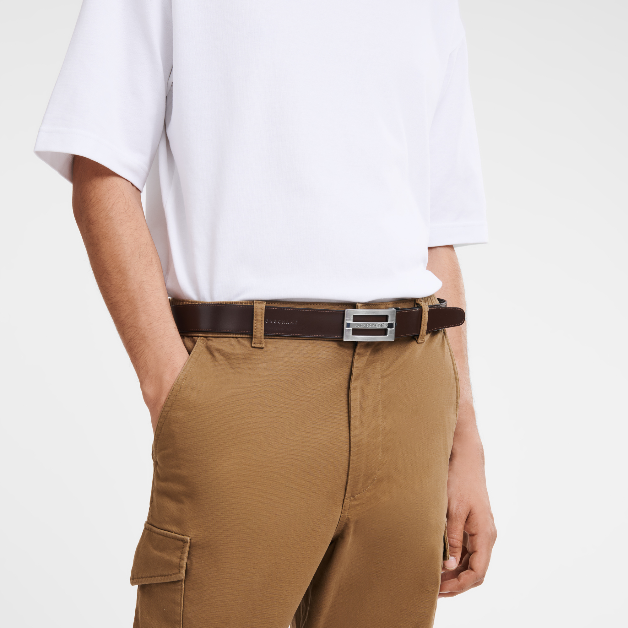 Men's belt, Black/Mocha - View 5 of
5 - zoom in Delta Box Men's belt, Black/Mocha