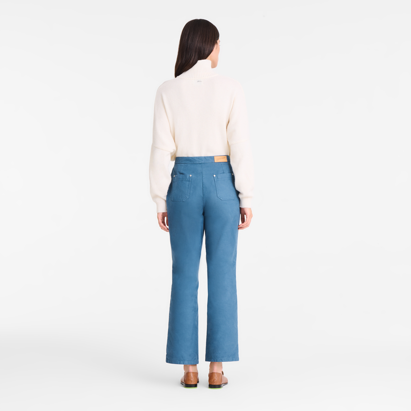 长裤 , 蓝灰色 - 套染棉布  - 查看 3 5