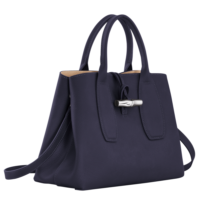 Roseau M Handbag , Bilberry - Leather  - View 3 of  6