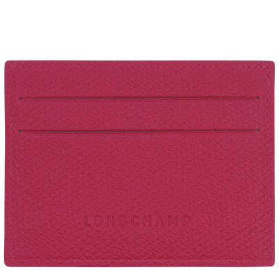 Le Roseau Card holder , Beetroot - Leather