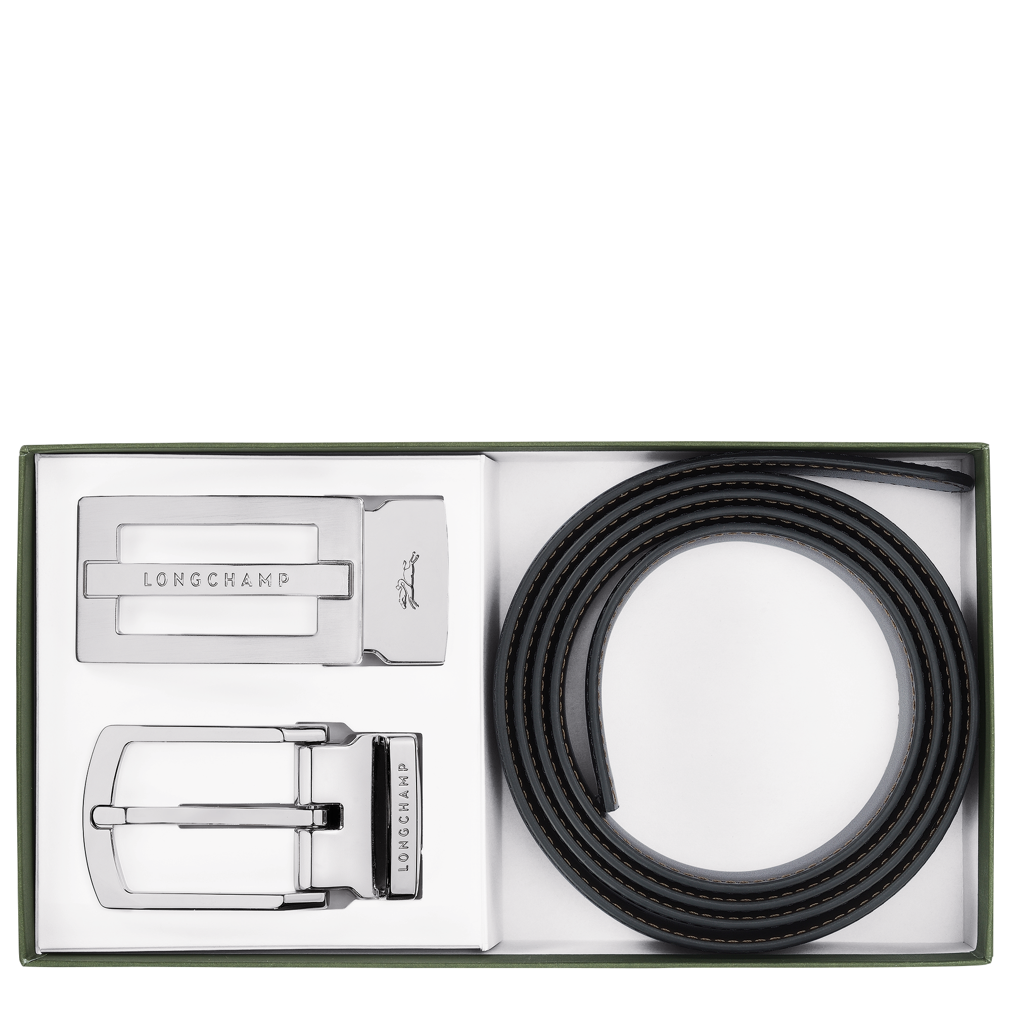 Delta Box Men's belt, Black/Mocha