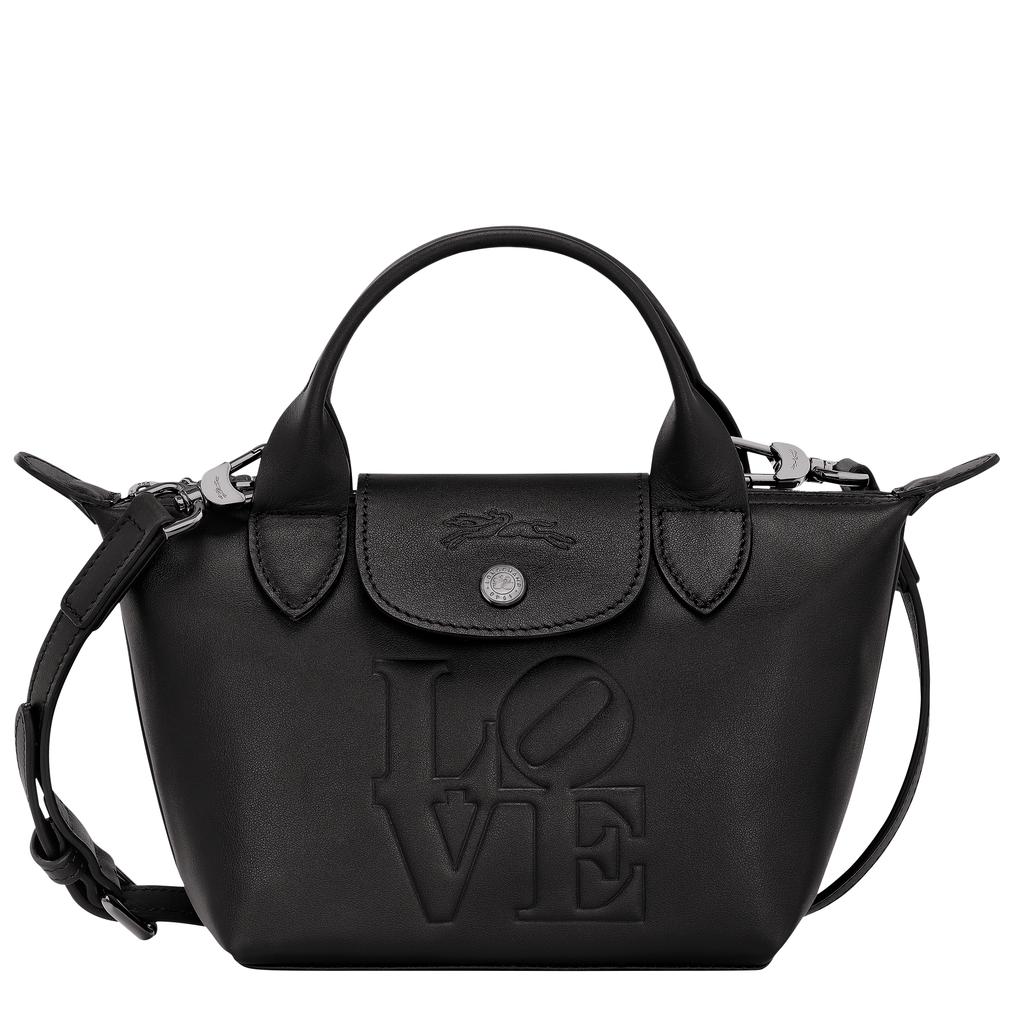 Longchamp x Robert Indiana 手提包 XS, 黑色