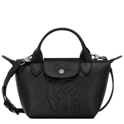 Longchamp x Robert Indiana XS 手提包 , 黑色 - 皮革