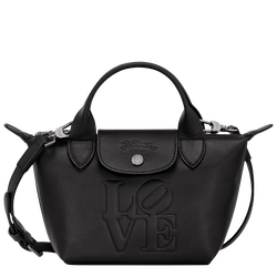Longchamp x Robert Indiana XS 手提包 , 黑色 - 皮革