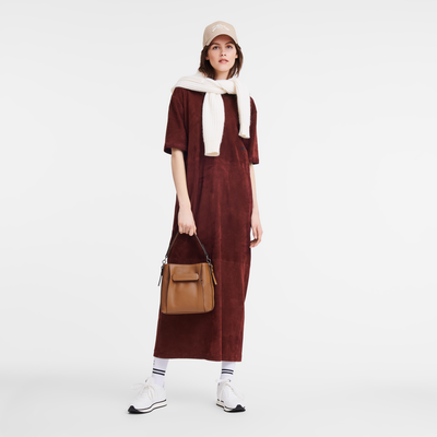 Longchamp 3D S 斜挎包 , 裸色 - 皮革