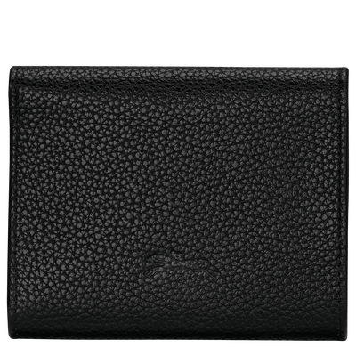 Le Foulonn&eacute; Compact wallet , Black - Leather