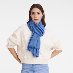 Chevaux jacquard Stole , Cornflower - Wool