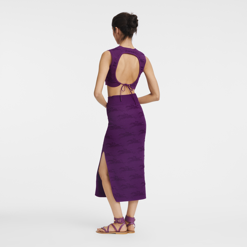 中长半身裙 , 紫色 - 针织  - 查看 3 3