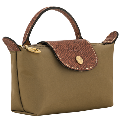Le Pliage Original Pouch with handle , Olive - Recycled canvas