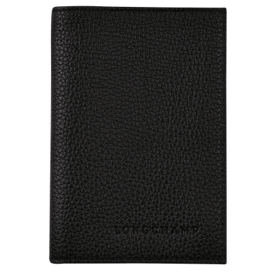 Le Foulonné Passport cover , Black - Leather