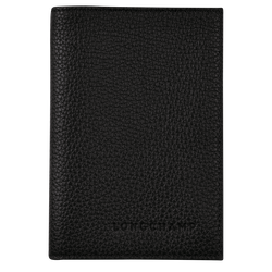 Le Foulonné Passport cover , Black - Leather