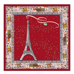 Le Pliage 在巴黎 丝巾 , 鲜红色 - 真丝
