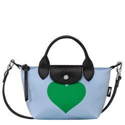 Le Pliage 系列 XS 手提包 , 天空蓝/草坪绿 - 帆布