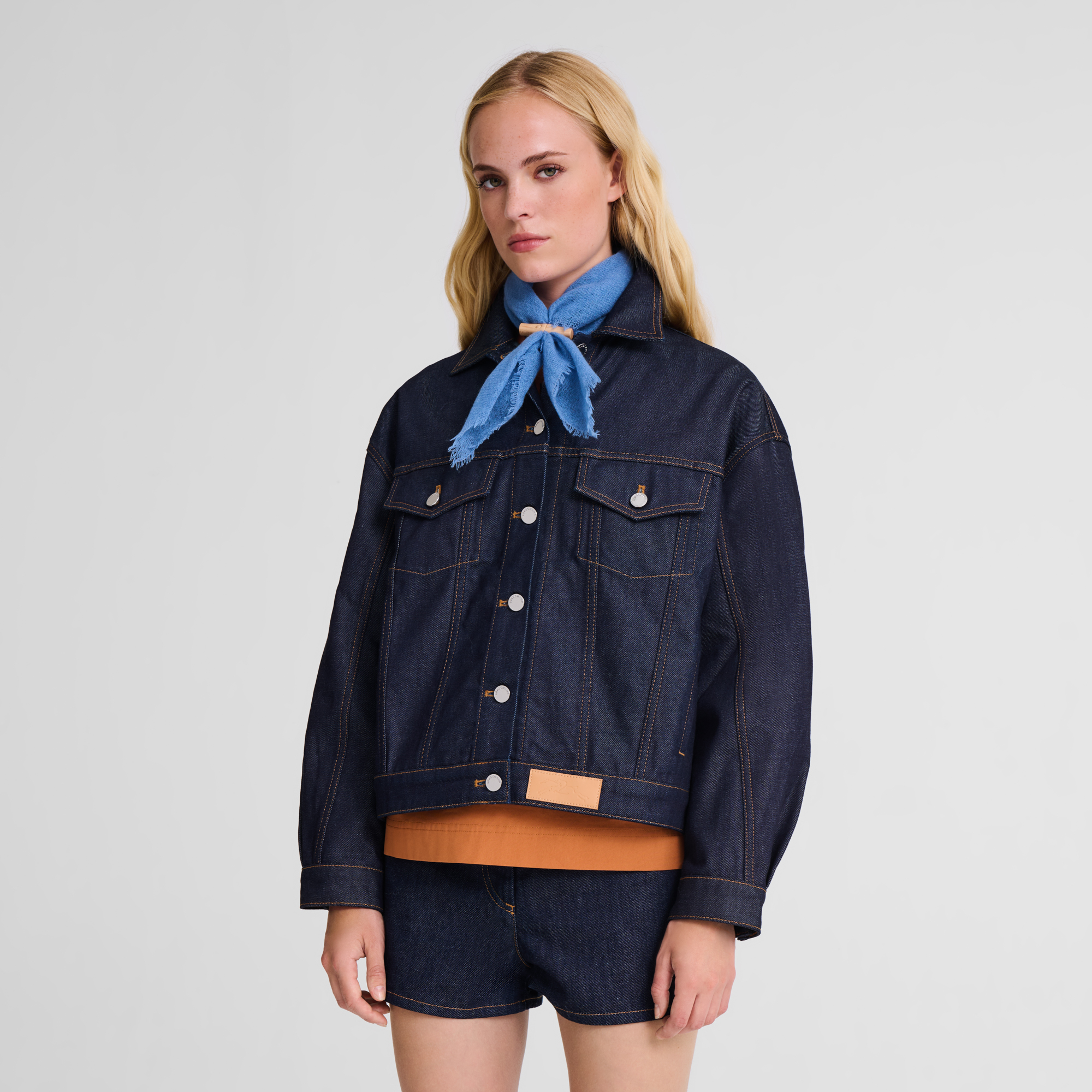 冬日柔情 披肩, 蓝灰色