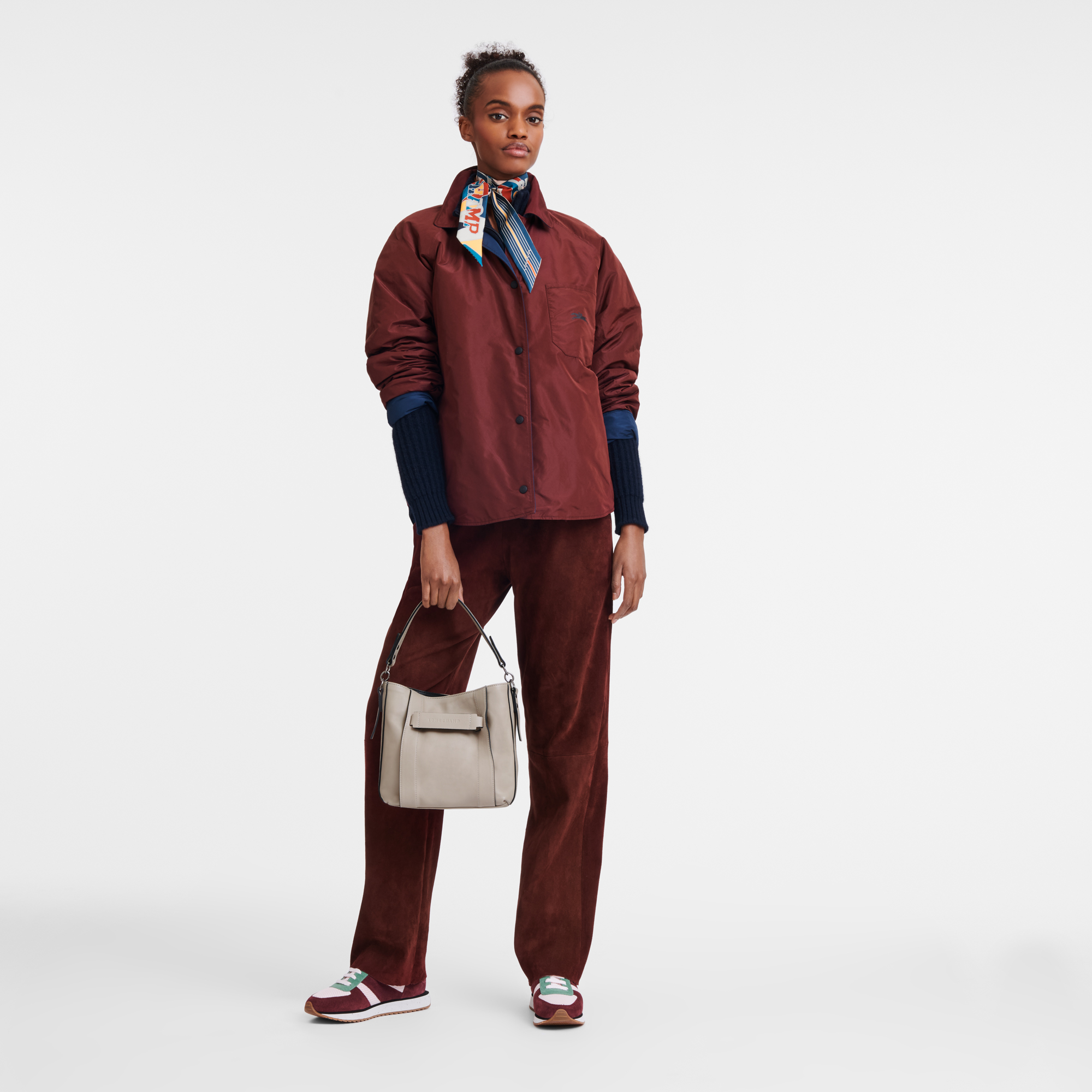 Longchamp 3D 斜挎包 S, 土褐色
