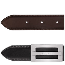 Delta Box Men's belt , Black/Mocha - Leather
