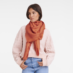 Roseau Shawl , Orange - Silk Blend 