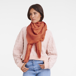 Le Roseau Shawl , Orange - Silk Blend 