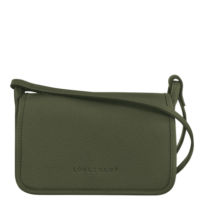 Le Foulonné XS Clutch , Khaki - Leather