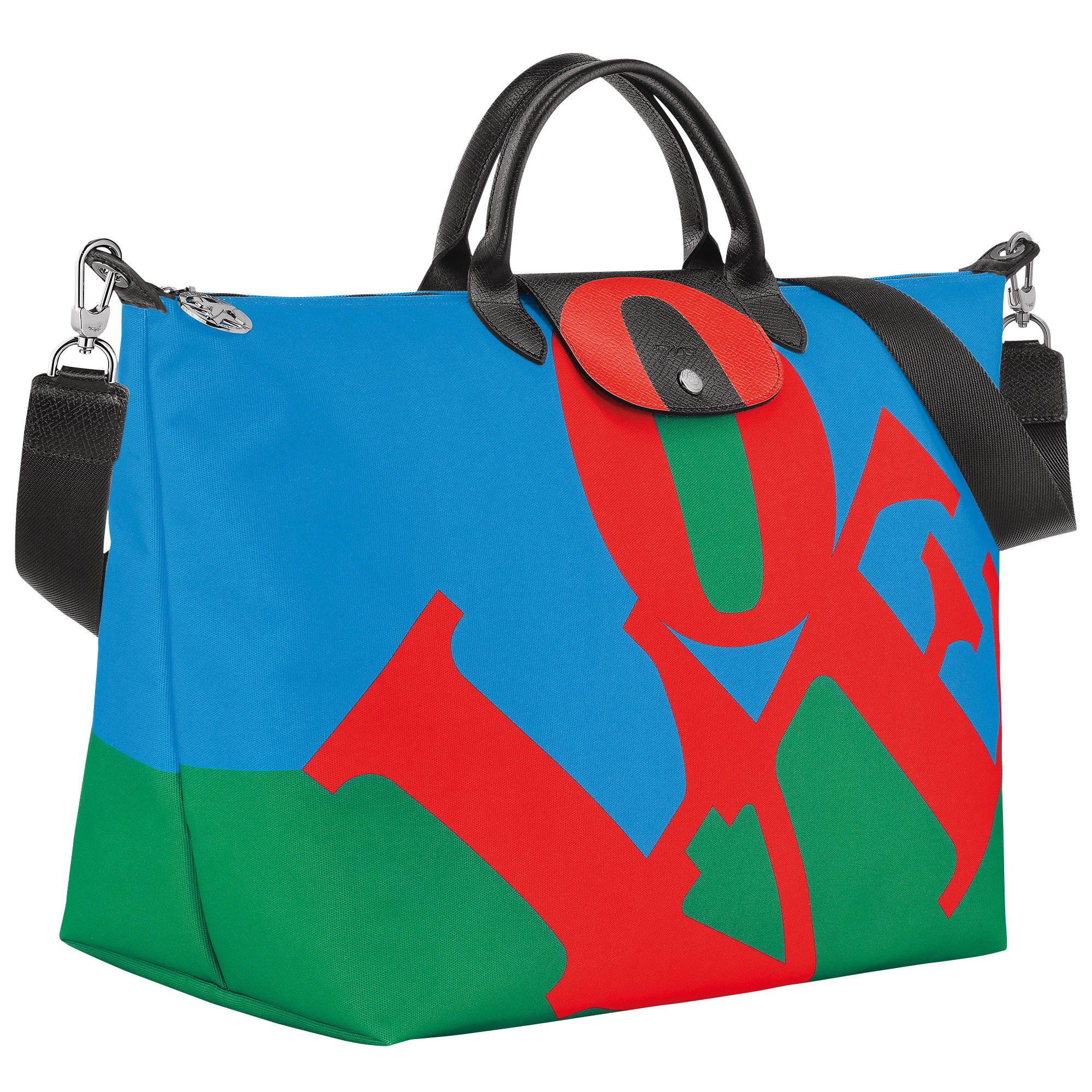 Longchamp x Robert Indiana 旅行包 S, 红色