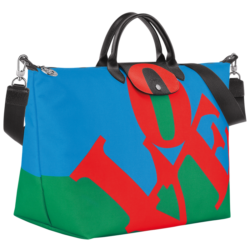 Longchamp x Robert Indiana 旅行包 , 红色 - 帆布  - 查看 3 6