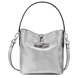 Roseau XS Bucket bag , Silver - Leather