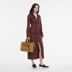Longchamp 3D L 手提包 , 烟草色 - 皮革