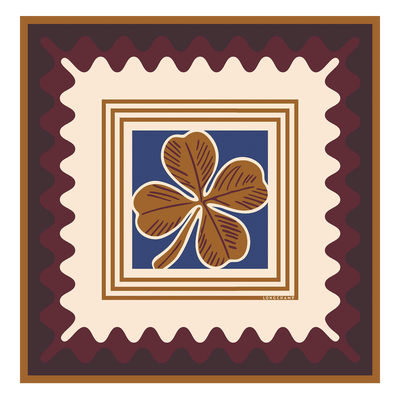 Porte-Bonheur Longchamp 丝巾 70 , 勃艮第色 - 真丝