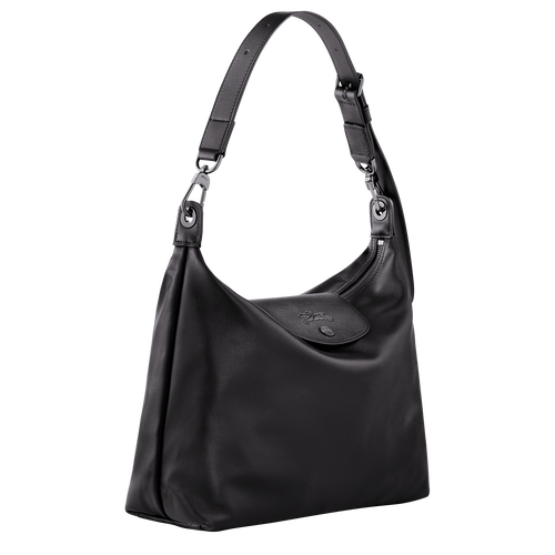 Le Pliage Xtra M Hobo bag , Black - Leather - View 3 of  6