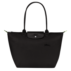 Le Pliage Green L Tote bag , Black - Recycled canvas