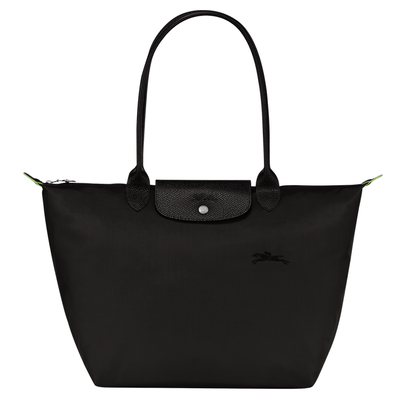 Le Pliage Green L Tote bag , Black - Recycled canvas  - View 1 of  7