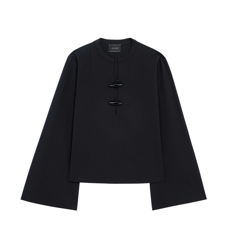 衬衫 , 黑色 - 府绸  - 查看 1 1