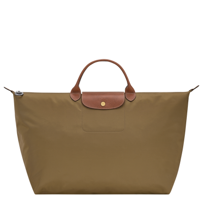 Le Pliage Original L Travel bag , Olive - Recycled canvas