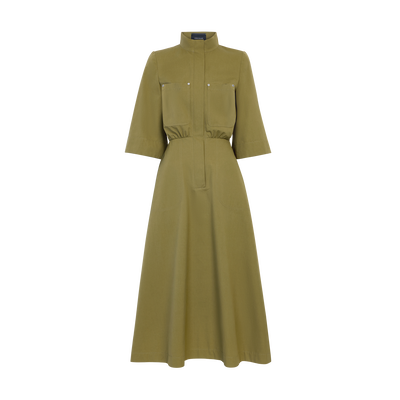Midi dress , Lichen - Cotton poplin