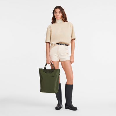 Le Pliage Green M 托特包 , 森林绿 - 帆布