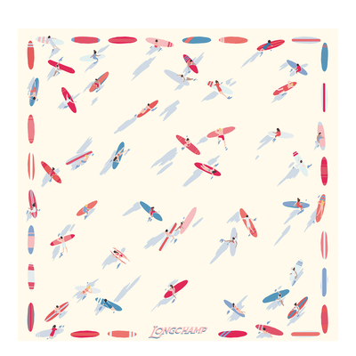 En Attendant la Vague（待浪而至） 丝巾 50 , 象牙色 - 真丝