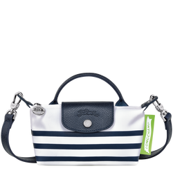 Le Pliage 系列 小袋 , 海军蓝/白色 - 帆布
