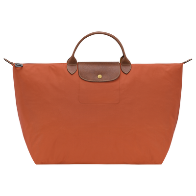 Le Pliage Original L 旅行包 , 砖红色 - 再生帆布