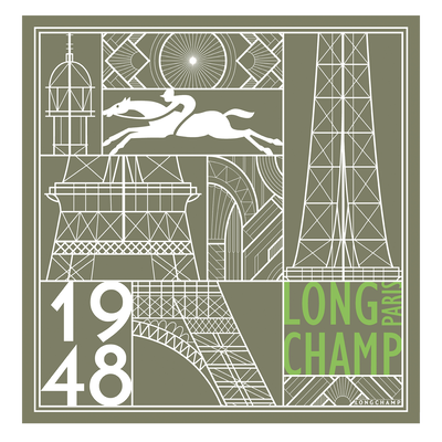 埃菲尔铁塔 1948 丝巾 50 , 洋蓟绿 - 真丝