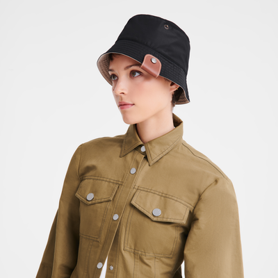 Reversible bucket hat , Black/Paper - Technical taffeta