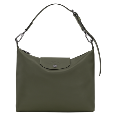 Le Pliage Xtra M Hobo 袋 , 冷杉色 - 皮革