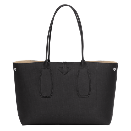 Roseau L Tote bag , Black - Leather - View 4 of  6