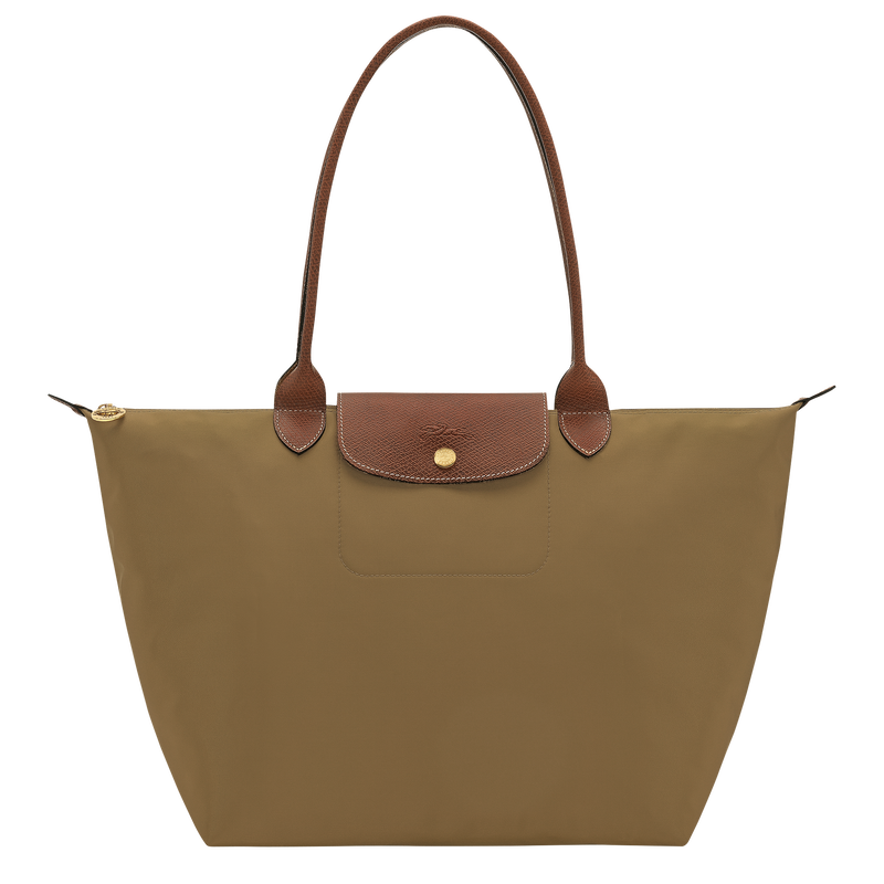 Le Pliage Original L Tote bag , Olive - Recycled canvas  - View 1 of  6