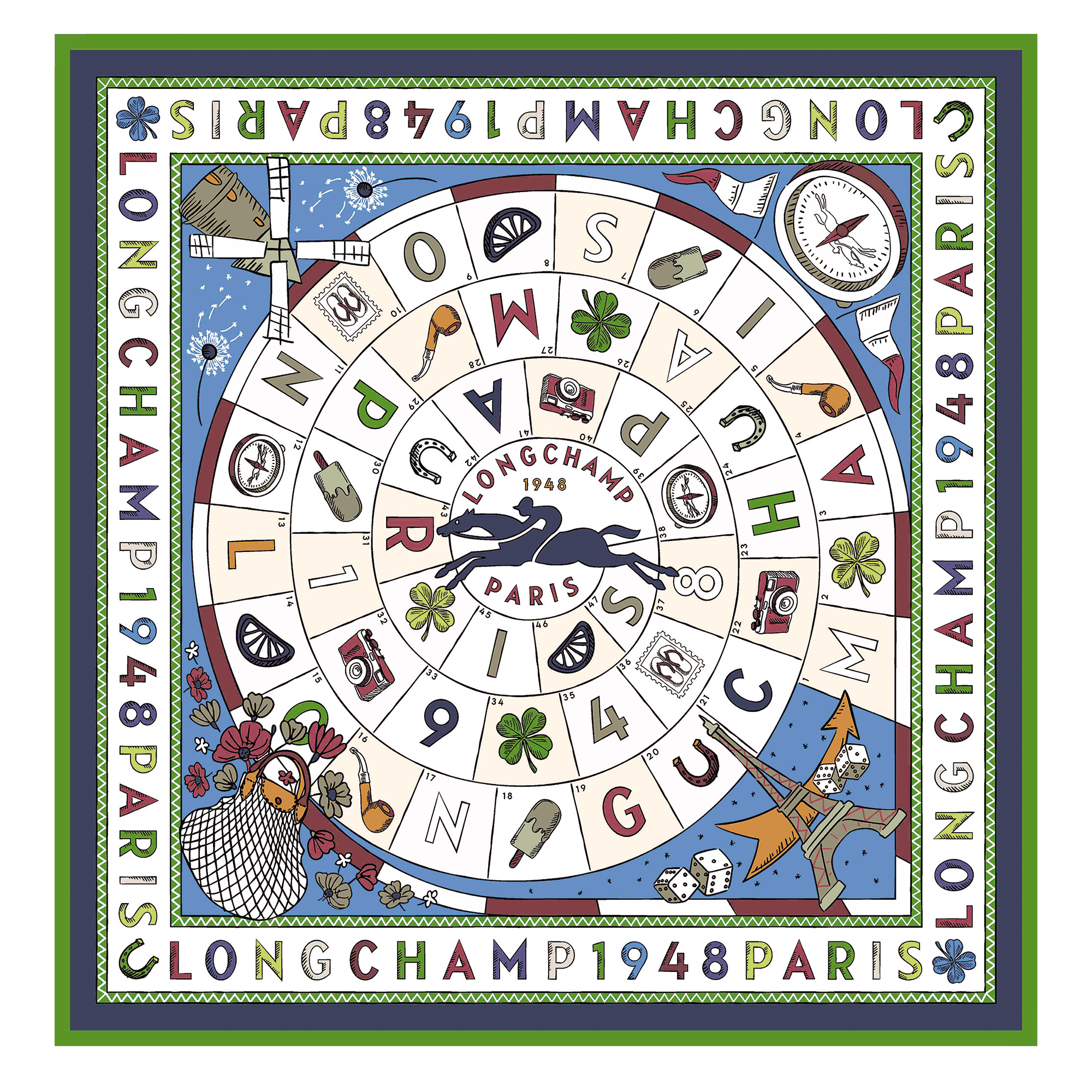 Le Jeu de Cheval 丝巾 90, Bright Blue