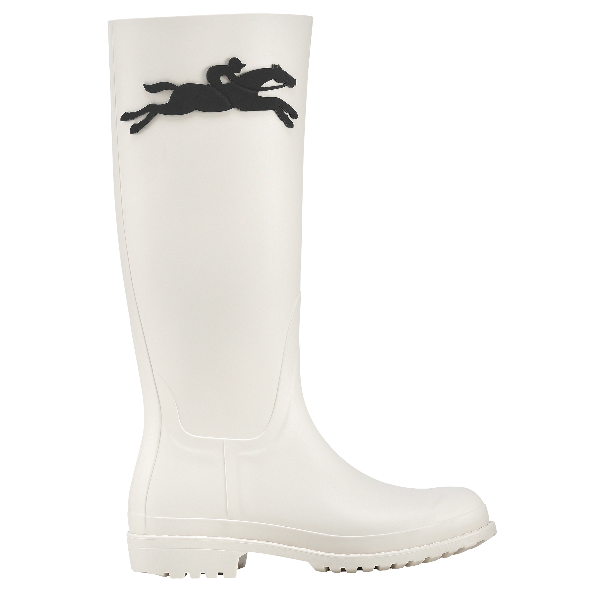 Longchamp骏马 平底靴, 象牙色