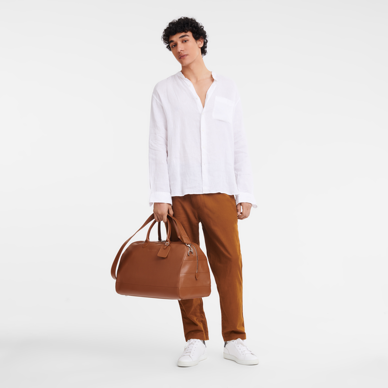 Le Foulonné L Travel bag , Caramel - Leather  - View 2 of  4
