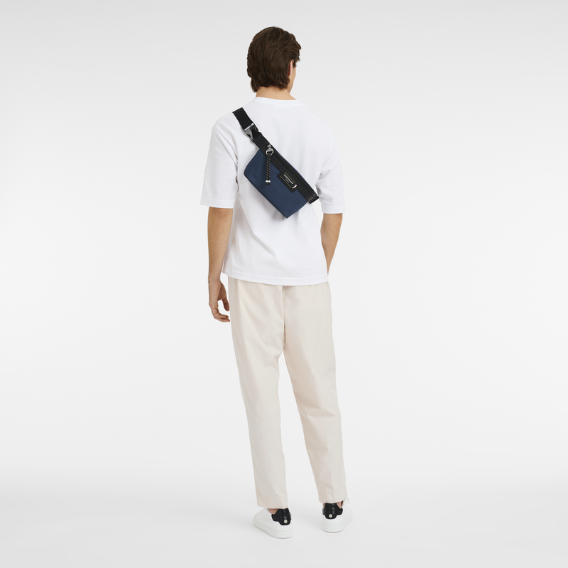 Le Pliage Energy M Belt bag , Navy - Recycled canvas  - View 2 of  5