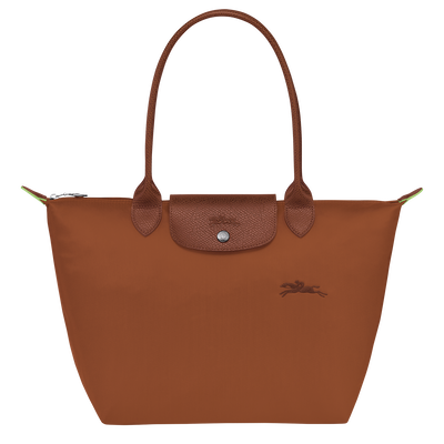 Le Pliage Green M Tote bag , Cognac - Recycled canvas
